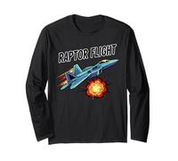 F22 Raptor Stealth Fighter Jet Avion Design Cadeau Manche Longue