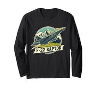 F22 Raptor Stealth Fighter Jet Avion Design Cadeau Manche Longue