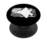 F22 Raptor US Flag Pilot Fighter Airplane Jet Plane Aircraft PopSockets PopGrip Adhésif