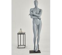 F23-7 Gris Femme Eurotondisplay debout Mannequin gris laqué mat nez bouche moulé Chic et élégant Haute qualité