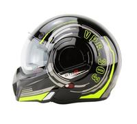 F242 P/J Reverse Flip-Up Motorcycle Helmets - Double Visor Modular Jet Crash Helmet for Racing Sports Touring - Road Legal 22.06 Approved Adult Motorbike Helmets for Men Women