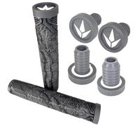 F26 Blunt Trottinette BMX Dirt Trick Tret Freestyle Roller V3 Poignées douces longues 160 mm avec 2 embouts de guidon (gris/noir)