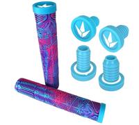 F26 Blunt Trottinette Stunt BMX Dirt Trick Tret Freestyle Roller V3 Poignées souples longues 160 mm avec 2x2 extrémités de guidon et bouchons de direction (Lila/Turquoise/Rose)