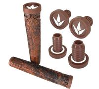 F26 Blunt V3 Trottinette BMX Dirt Trick Tret Freestyle Roller V3 Poignées douces longues 160 mm avec 2 embouts de guidon (marron/noir)