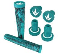 F26 Blunt V3 Trottinette BMX Dirt Trick Tret Freestyle Roller V3 Poignées douces longues 160 mm avec 2 embouts de guidon (bleu sarcelle/noir)