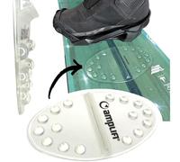 F26 Grip Mat Tapis de snowboard pour fauteuil de surf - Aide à l'ascenseur à l'ancrage - Remorqueur - Bateau antidérapant - Autocollant transparent (ovale et coin 18,5 x 11 cm)