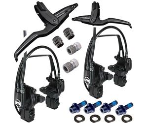 F26 Magura HS11 Freins Hydrauliques sur Jante de Vélo Carbotecture Easy Mount Set Evo2 Vr+Hr Plaquettes Rouges pour Jantes en Aluminium