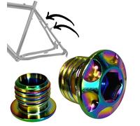 F26 Titan SL CNC Moto Custom Rétroviseur Fermeture Bouchon Filetage Tuning Couverture VTT Canti Cadre Fermeture Bouchon (M10 x 1,25 Rainbow Neochrome)
