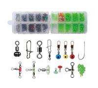 F2M - Lot pêche en mer 375 éléments montages, empiles, Bas de Ligne surfcasting - Pack Mix émerillons + Perles fluorescentes + hameçons Longues tiges + Agrafes - Pêche aux leurres, Surf, toc
