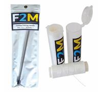 F2M - Pack pêche en surfcasting - Lot de 2 Rouleaux de Fil à ligaturer Les appâts + 1 Boite de 5 Aiguilles à locher Les vers (Grand Tube étanche, 2x0.30mm + 5 Aiguilles)