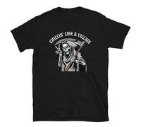 f34rRT Funny Grim Reaper Chillin' Like a Villain Short-Sleeve Unisex T-Shirt