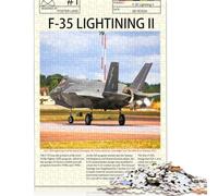 F35 Lightning II Aircraft Puzzles 1000 Pièces Cadeau Unique Jeu Éducatif Challenge Toy À De Qualité Supérieure Peinture Art pour Adultes Et Enfants À Partir De 12 Ans 1000pcs (38x26cm)