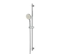 F408XA46 Ensemble de douche avec thermostat et pommeau de douche, pommeau de douche, barre de douche et thermostat, rond, mitigeur de douche avec thermostat pour salle de bain Chromé