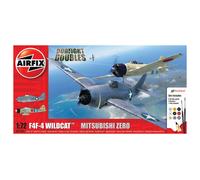 F4F-4 WILDCAT + MITSUBISHI ZERO (2 Kits + Colle, Paint) AIRFIX 1/72 PLASTIC KIT