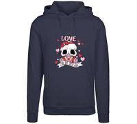 F4NT4STIC Pull-over 'Anti Valentinstag LOVE is in the air' bleu marine / rose ancienne / rouge / blanc, Taille XXXL