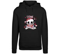 F4NT4STIC Pull-over 'Anti Valentinstag LOVE is in the air' rose / rouge / noir / blanc, Taille XS
