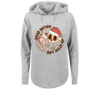 F4NT4STIC Sweat-shirt 'Dead inside but jolly AF Christmas' gris / mélange de couleurs, Taille XS