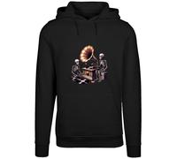 F4NT4STIC Sweat-shirt 'Gothic Skeleton Vintage Vinyl Plattenspieler' bronze / aubergine / noir, Taille XXL