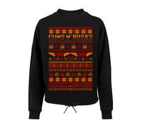 F4NT4STIC Sweat-shirt 'Guns And Roses Weihnachten Christmas' orange / rouge / noir, Taille L