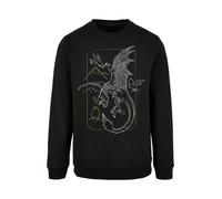 F4NT4STIC Sweat-shirt 'Harry Potter Dragon Line Art' citron vert / noir / blanc, Taille L
