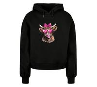 F4NT4STIC Sweat-shirt 'Highland Cow Valentinstag Sonnenbrille' mélange de couleurs / noir, Taille 4XL
