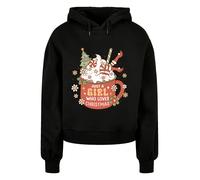 F4NT4STIC Sweat-shirt 'Just A Girl Who Loves Christmas Hot Chocolate' mélange de couleurs / noir, Taille 4XL