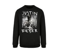 F4NT4STIC Sweat-shirt 'Justin Bieber Purpose Album Cover' gris / noir / blanc, Taille XS