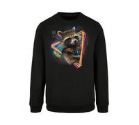 F4NT4STIC Sweat-shirt 'Marvel Guardians of the Galaxy Neon Rocket' mélange de couleurs / noir, Taille XS