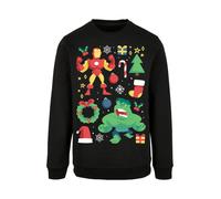 F4NT4STIC Sweat-shirt 'Marvel Universe Iron Man And Hulk Christmas Day' mélange de couleurs / noir, Taille 4XL