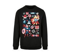 F4NT4STIC Sweat-shirt 'Marvel Universe Thor And Captain America Christmas Day' gentiane / rouge / noir / blanc, Taille XXL