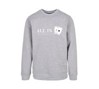 F4NT4STIC Sweat-shirt 'Poker All In Karten' gris chiné / rouge / noir / blanc, Taille XL