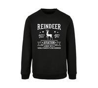 F4NT4STIC Sweat-shirt 'Reindeer Aviation Retro Christmas Sign' noir / blanc, Taille XS