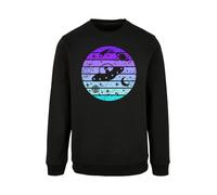 F4NT4STIC Sweat-shirt 'Retro Alien Weltraum Sonnenuntergang' indigo / aqua / violet clair / noir, Taille L