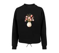F4NT4STIC Sweat-shirt 'Rosa Frühlingsblumenstrauß in Vase' beige / vert / rose / noir, Taille XXL