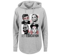 F4NT4STIC Sweat-shirt 'Sex Education Class Photos Netflix TV Series' gris chiné / canneberge / noir / blanc, Taille S