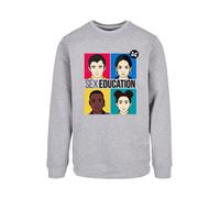 F4NT4STIC Sweat-shirt 'Sex Education Teen Illustrated Netflix TV Series' bleu / jaune / gris / noir, Taille XL