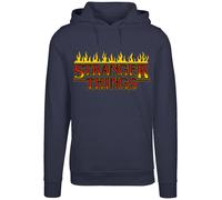 F4NT4STIC Sweat-shirt 'Stranger Things Fire Netflix TV Series' bleu foncé / jaune / orange foncé, Taille 5XL