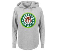 F4NT4STIC Sweat-shirt 'Stranger Things Hawkins Tiger Netflix TV Series' gris / sapin / vert gazon / blanc, Taille XS