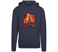 F4NT4STIC Sweat-shirt 'Stranger Things Hell Guitar- DTG Netflix TV Series' bleu foncé / jaune / rouge orangé / blanc, Taille XL