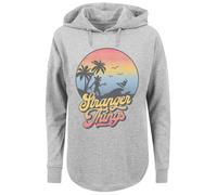 F4NT4STIC Sweat-shirt 'Stranger Things LA Gradient Netflix TV Series' bleu clair / jaune / gris chiné / noir, Taille XS