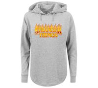 F4NT4STIC Sweat-shirt 'Stranger Things Netflix TV Series' jaune / gris chiné / rouge, Taille XS