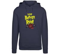 F4NT4STIC Sweat-shirt 'Stranger Things You Better Run Netflix TV Series' bleu foncé / jaune / rouge carmin / noir, Taille XXL