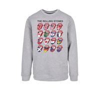 F4NT4STIC Sweat-shirt 'The Rolling Stones Voodoo Lounge Tongues' marine / gris chiné / noir / blanc, Taille XXL