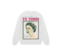 F4NT4STIC Sweat-shirt 'TV Times Queen Elizabeth II 1957 Cover' beige / vert foncé / rose / blanc, Taille S
