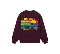 F4NT4STIC Sweat-shirt 'US National Parks Rocky Mountain Sunset' mélange de couleurs / lie de vin, Taille XS