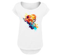 F4NT4STIC T-shirt 'Abstract player' turquoise / jaune / violet / orange / blanc, Taille 5XL