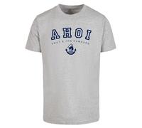 F4NT4STIC T-Shirt 'Ahoi Knut & Jan Hamburg' bleu foncé / gris chiné, Taille 5XL