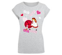 F4NT4STIC T-shirt 'Alice im Wunderland Tick Tock' gris / rose / rouge / blanc naturel, Taille 4XL