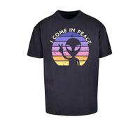 F4NT4STIC T-Shirt 'Alien Peace Sunset' bleu foncé / jaune / violet / rose, Taille 5XL