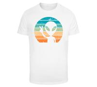 F4NT4STIC T-Shirt 'Alien Piece Sonnenuntergang' mélange de couleurs / blanc, Taille S